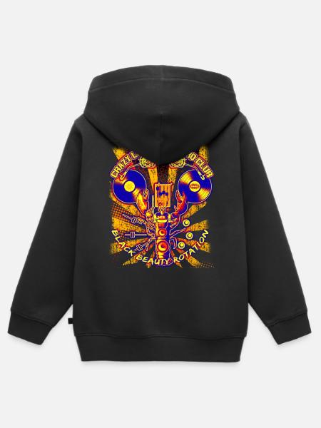 Djing - Kinder Premium Organic Zip Hoodie - Schwarz