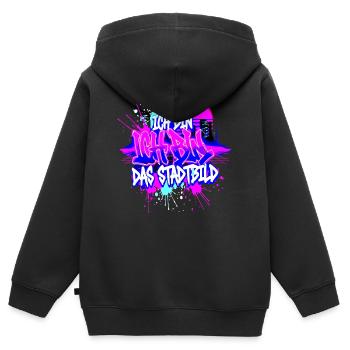 Stadtbild - Ich Bin Das Stadtbild Street Art - Kinder Premium Organic Zip Hoodie - Schwarz - Hinten - AI Model Kid Male (0cm)