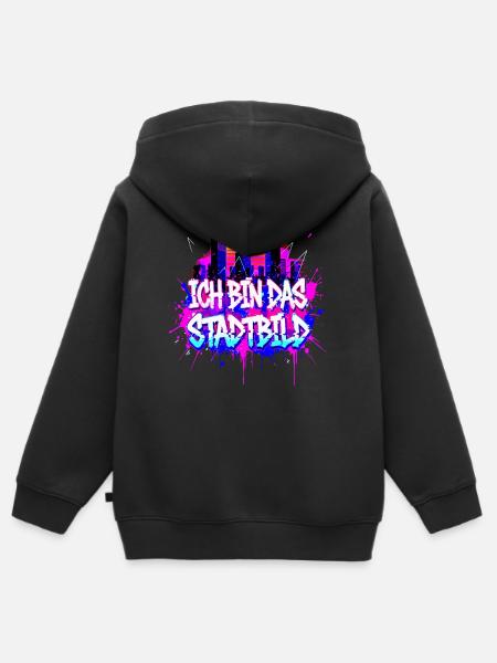 Synthwave Stadtbild - Ich Bin Das Stadtbild - Kinder Premium Organic Zip Hoodie - Schwarz