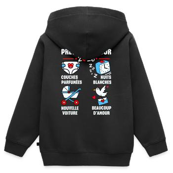 soon Dad 2026 Announcement Humor, Future Dad 2026 - Kids Premium Organic Zip-up Hoodie - black - Back - AI Model Kid Male (0cm)