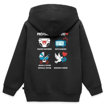 soon Dad 2026 Announcement Humor Future Dad 2026 - Kids Premium Organic Zip-up Hoodie - black - Back - AI Model Kid Male (0cm)
