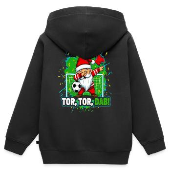 Tor Tor Dab Fußball Santa Wichtel Weihnachten - Kinder Premium Organic Zip Hoodie - Schwarz - Hinten - AI Model Kid Male (0cm)