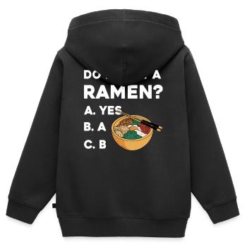 Ramen Wahl Shirt: Yes oder B - Kinder Premium Organic Zip Hoodie - Schwarz - Hinten - AI Model Kid Male (0cm)