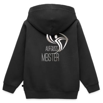 Sauna Aufguss Meister Wettbewerb Silber - Kinder Premium Organic Zip Hoodie - Schwarz - Hinten - AI Model Kid Male (0cm)