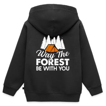 Camping Wildnis  - Kinder Premium Organic Zip Hoodie - Schwarz - Hinten - AI Model Kid Male (0cm)