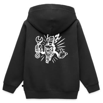 Bad Spark – Cheeky spark plug with screw connections - Kids Premium Organic Zip-up Hoodie - black - Back - AI Model Kid Male (0cm)
