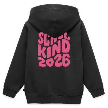 Enfant scolaire 2026 - Inscription scolaire - Première année - Sweat Premium à capuche zippé enfant bio - noir - Dos - AI Model Kid Male (0cm)