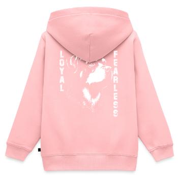 Treuer Rottweilerhund - Kinder Premium Organic Zip Hoodie - Rosa - Hinten - AI Model Kid Female (0cm)