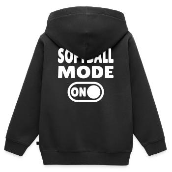 Mode softball activé - Sweat Premium à capuche zippé enfant bio - noir - Dos - AI Model Kid Male (0cm)