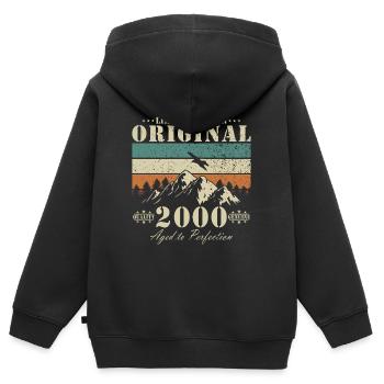 Limitierte Original 2000 – Reife Kunst - Kinder Premium Organic Zip Hoodie - Schwarz - Hinten - AI Model Kid Male (0cm)