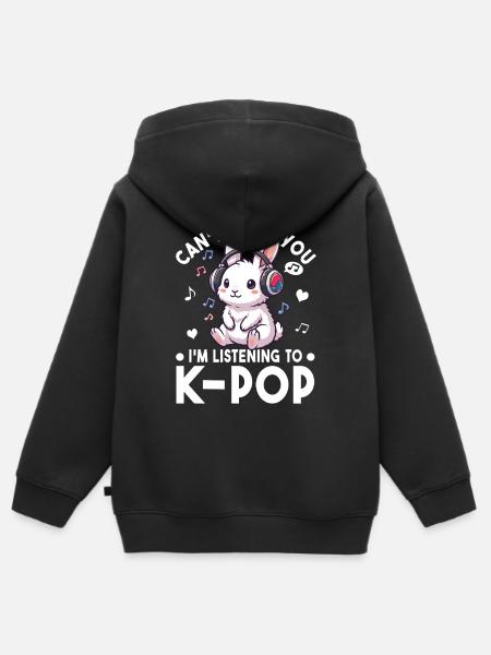 K-Pop Bunny – Sweet Music -fanien lausunto - Lasten Premium vetoketjullinen huppari luomu - musta