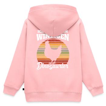 Tiny Dinosaur Saying - Kids Premium Organic Zip-up Hoodie - rose - Back - AI Model Kid Female (0cm)