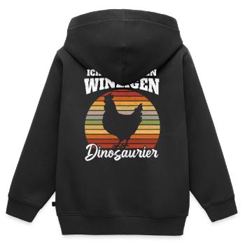 Winziger Dinosaurier Spruch - Kinder Premium Organic Zip Hoodie - Schwarz - Hinten - AI Model Kid Male (0cm)