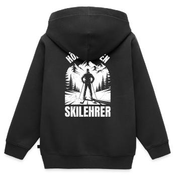 Skiing BE GOOD TO THE SKI INSTRUCTOR FUNNY - Kids Premium Organic Zip-up Hoodie - black - Back - AI Model Kid Male (0cm)