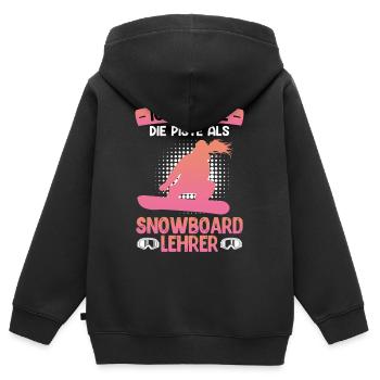 Snowboard ROCKEZ LES PENTES COMME UN SNOWBOARD - Sweat Premium à capuche zippé enfant bio - noir - Dos - AI Model Kid Male (0cm)