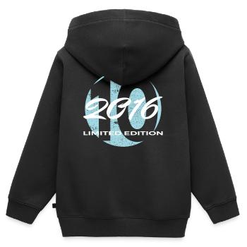 10e anniversaire 2016 cadeau garçons et filles - Sweat Premium à capuche zippé enfant bio - noir - Dos - AI Model Kid Male (0cm)