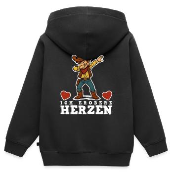 Cowboy Kids - Kids Premium Organic Zip-up Hoodie - black - Back - AI Model Kid Male (0cm)