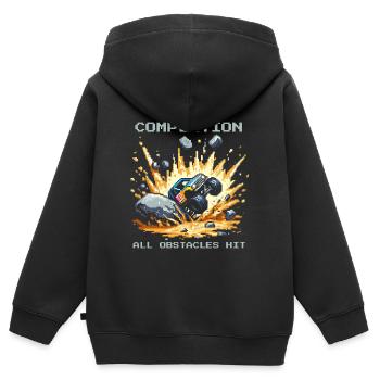 100%: Alle Hindernisse getroffen | RC Cars - Kinder Premium Organic Zip Hoodie - Schwarz - Hinten - AI Model Kid Male (0cm)