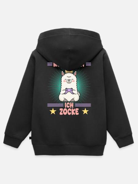 Prinzessin game - Kinder Premium Organic Zip Hoodie - Schwarz
