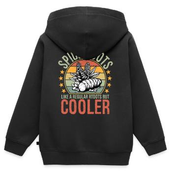 Spice Roots Like A Regular Roots But Cooler - Kinder Premium Organic Zip Hoodie - Schwarz - Hinten - AI Model Kid Male (0cm)