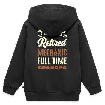 Retired Mechanic Grandpa - Kinder Premium Organic Zip Hoodie - Schwarz - Hinten - AI Model Kid Male (0cm)