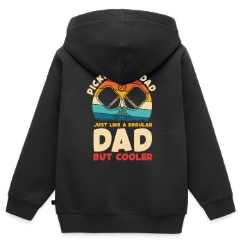 Pickleball Dad Cooler Than Regular - Kinder Premium Organic Zip Hoodie - Schwarz - Hinten - AI Model Kid Male (0cm)