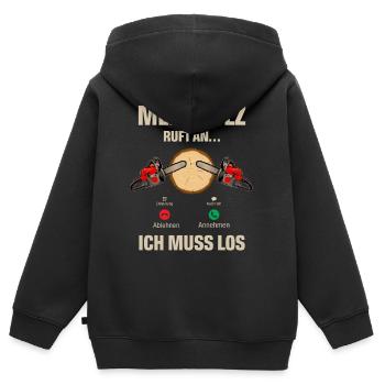 Holzfäller - Kinder Premium Organic Zip Hoodie - Schwarz - Hinten - AI Model Kid Male (0cm)