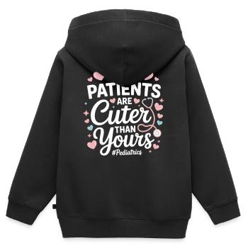 Meine Patienten sind süßer als deine - Kinder Premium Organic Zip Hoodie - Schwarz - Hinten - AI Model Kid Male (0cm)