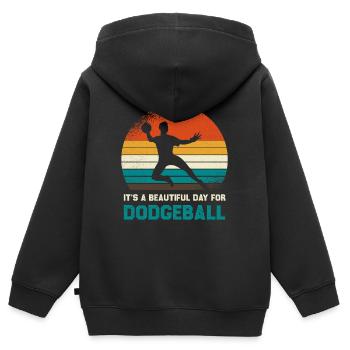 Journée rétro du coucher de soleil au prisonnier - Sweat Premium à capuche zippé enfant bio - noir - Dos - AI Model Kid Male (0cm)