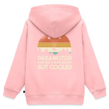 Paramoteur Papa Retro Sunset - Sweat Premium à capuche zippé enfant bio - rose - Dos - AI Model Kid Female (0cm)