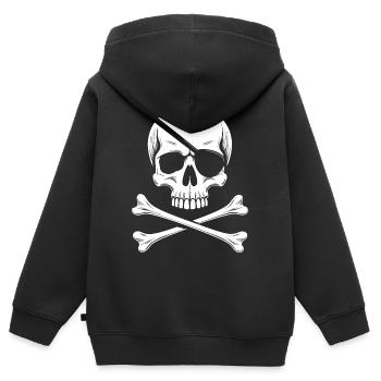 Le classique Jolly Roger Pirate Scream - Sweat Premium à capuche zippé enfant bio - noir - Dos - AI Model Kid Male (0cm)