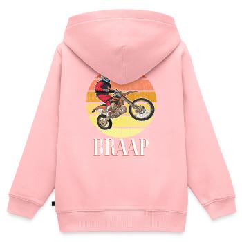 Dirt Biking Braap - Kinder Premium Organic Zip Hoodie - Rosa - Hinten - AI Model Kid Female (0cm)