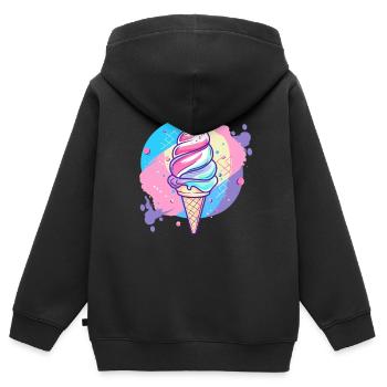 glace - Sweat Premium à capuche zippé enfant bio - noir - Dos - AI Model Kid Male (0cm)