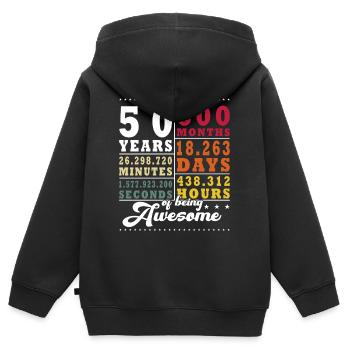 50 Jahre Fünfundvierzigster Geburtstag - Kinder Premium Organic Zip Hoodie - Schwarz - Hinten - AI Model Kid Male (0cm)