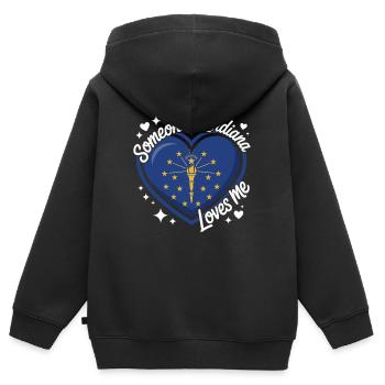 Indiana Herz Liebe Im Staat - Kinder Premium Organic Zip Hoodie - Schwarz - Hinten - AI Model Kid Male (0cm)