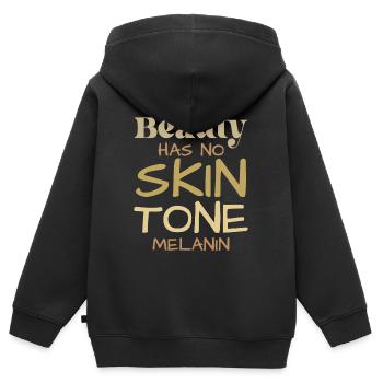 Beauty knows no skin tone - Kids Premium Organic Zip-up Hoodie - black - Back - AI Model Kid Male (0cm)