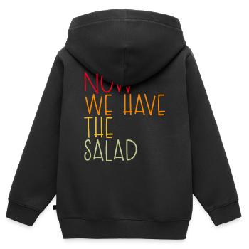 MAINTENANT, NOUS AVONS LA SALADE - Sweat Premium à capuche zippé enfant bio - noir - Dos - AI Model Kid Male (0cm)