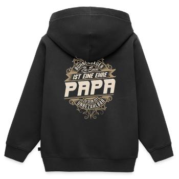 Bâtisseur de scène Papa - Sweat Premium à capuche zippé enfant bio - noir - Dos - AI Model Kid Male (0cm)