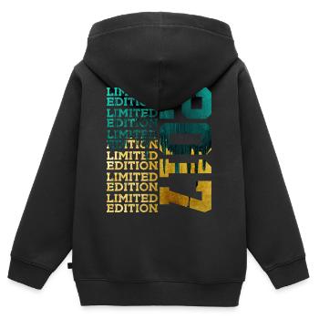ÉDITION LIMITÉE 2017 9 ANS 9E ANNIVERSAIRE - Sweat Premium à capuche zippé enfant bio - noir - Dos - AI Model Kid Male (0cm)