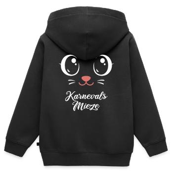Karnevals Mieze | Big Face Kostüm Verkleidung - Kinder Premium Organic Zip Hoodie - Schwarz - Hinten - AI Model Kid Male (0cm)