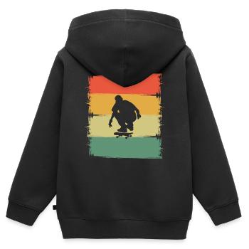 Skater Skateboard Skaten - Kinder Premium Organic Zip Hoodie - Schwarz - Hinten - AI Model Kid Male (0cm)