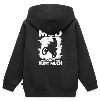 La boue ne fait pas de mal - Sweat Premium à capuche zippé enfant bio - noir - Dos - AI Model Kid Male (0cm)