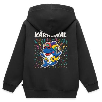 Ich bin ein Karneval - Kinder Premium Organic Zip Hoodie - Schwarz - Hinten - AI Model Kid Male (0cm)