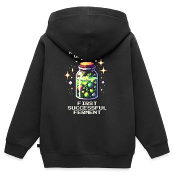 Ferment successful | Fermentation & Storage - Kids Premium Organic Zip-up Hoodie - black - Back - AI Model Kid Male (0cm)