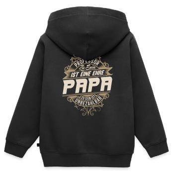 Professor Papa - Kinder Premium Organic Zip Hoodie - Schwarz - Hinten - AI Model Kid Male (0cm)