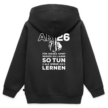 Abitur 2026 - J’ai dû étudier longtemps - Sweat Premium à capuche zippé enfant bio - noir - Dos - AI Model Kid Male (0cm)