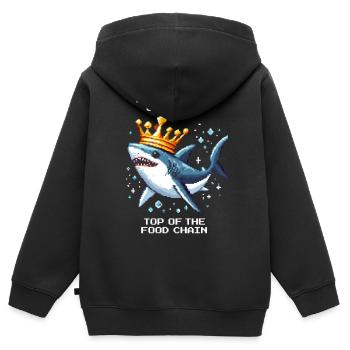 Erfolg freigeschaltet | Hai Spitzenprädator - Kinder Premium Organic Zip Hoodie - Schwarz - Hinten - AI Model Kid Male (0cm)