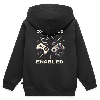 Co-Op Modus aktiv | Teamarbeit Sozialarbeit - Kinder Premium Organic Zip Hoodie - Schwarz - Hinten - AI Model Kid Male (0cm)