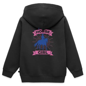 Reiterin - Kinder Premium Organic Zip Hoodie - Schwarz - Hinten - AI Model Kid Male (0cm)