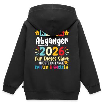 Kita Abgänger 2026 den ersten Schultag nach dem - Kinder Premium Organic Zip Hoodie - Schwarz - Hinten - AI Model Kid Male (0cm)